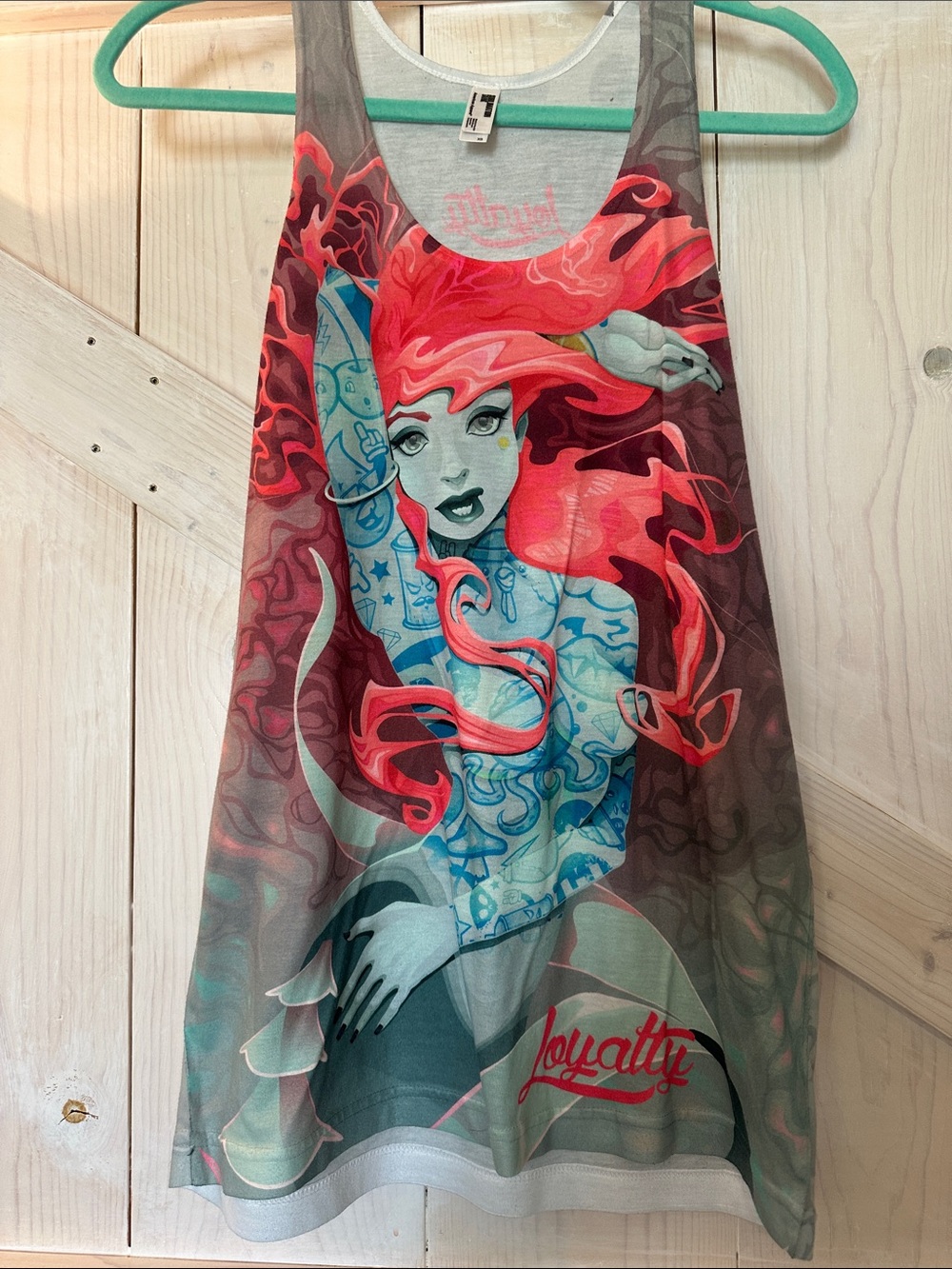 Tattooed mermaid tank top size XS